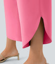 Breezeful™ High Waisted Crossover Quick Dry Resort Pants with Pockets - Pink Lemonade