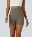Halara UltraSculpt™ High Waisted Tummy Control Side Pocket Shaping Training Biker Shorts 5'' - Dawn Brown