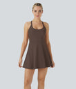 SoftlyZero™ Airy Backless Twisted Cool Touch Dance Active Dress-Easy Peezy Edition - Chocolate Martini