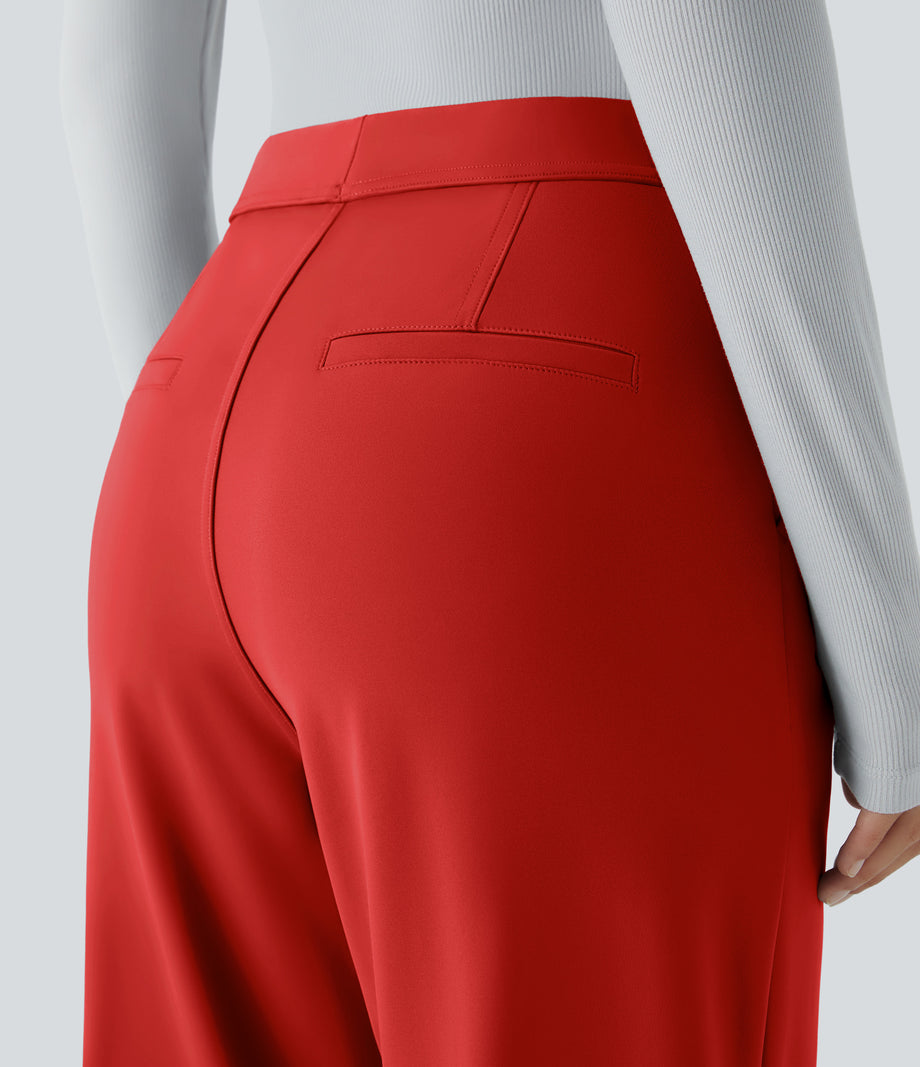 Halara Flex™ DayStretch High Waisted Pocket Work Flare Pants - Valiant Poppy