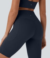 Halara UltraSculpt™ High Waisted Tummy Control Pocket Shaping Training Biker Shorts 9'' - Carbon