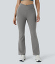 DayStretch High Waisted Crossover Flare Yoga Leggings - Silent Storm