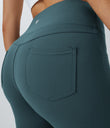 DayStretch High Waisted Pocket Flare Yoga Leggings - Misty Cyan Blue