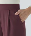 Halara Flex™ High Waisted Body Sculpt Waist-Slimming Pocket Wide Leg Micro Waffle Work Pants - Evening Red