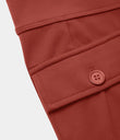 High Waisted Side Flap Pocket Flare Casual Cargo Pants - Cinnabar