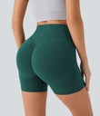 Halara UltraSculpt™ High Waisted Scrunch Butt Lifting Tummy Control Pocket Shaping Workout Biker Shorts 5'' - Forest Biome