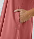 Breezeful™ Backless Racerback Side Pocket High Low Flowy Midi Quick Dry Casual Dress - Kapok Red