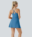 SoftlyZero™ Plush Backless Active Dress - Gloomy Blue