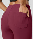 Halara Flex™ High Waisted Back Side Pocket Slight Flare Work Pants - Mauve Wine