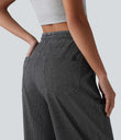 Halara Flex™ Low Rise Drawstring Wide Leg Sparkle Casual Sweatpants Jeans with Pockets - Iron Gate Denim