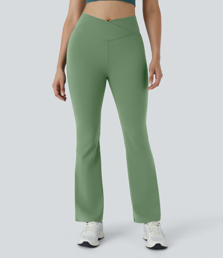 DayStretch High Waisted Crossover Flare Yoga Leggings - Kashmir