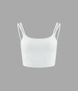 Double Straps Cropped Yoga Tank Top - White