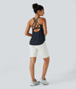 Halara UltraSculpt™ Round Neck Curved Hem Workout Tank Top - Carbon