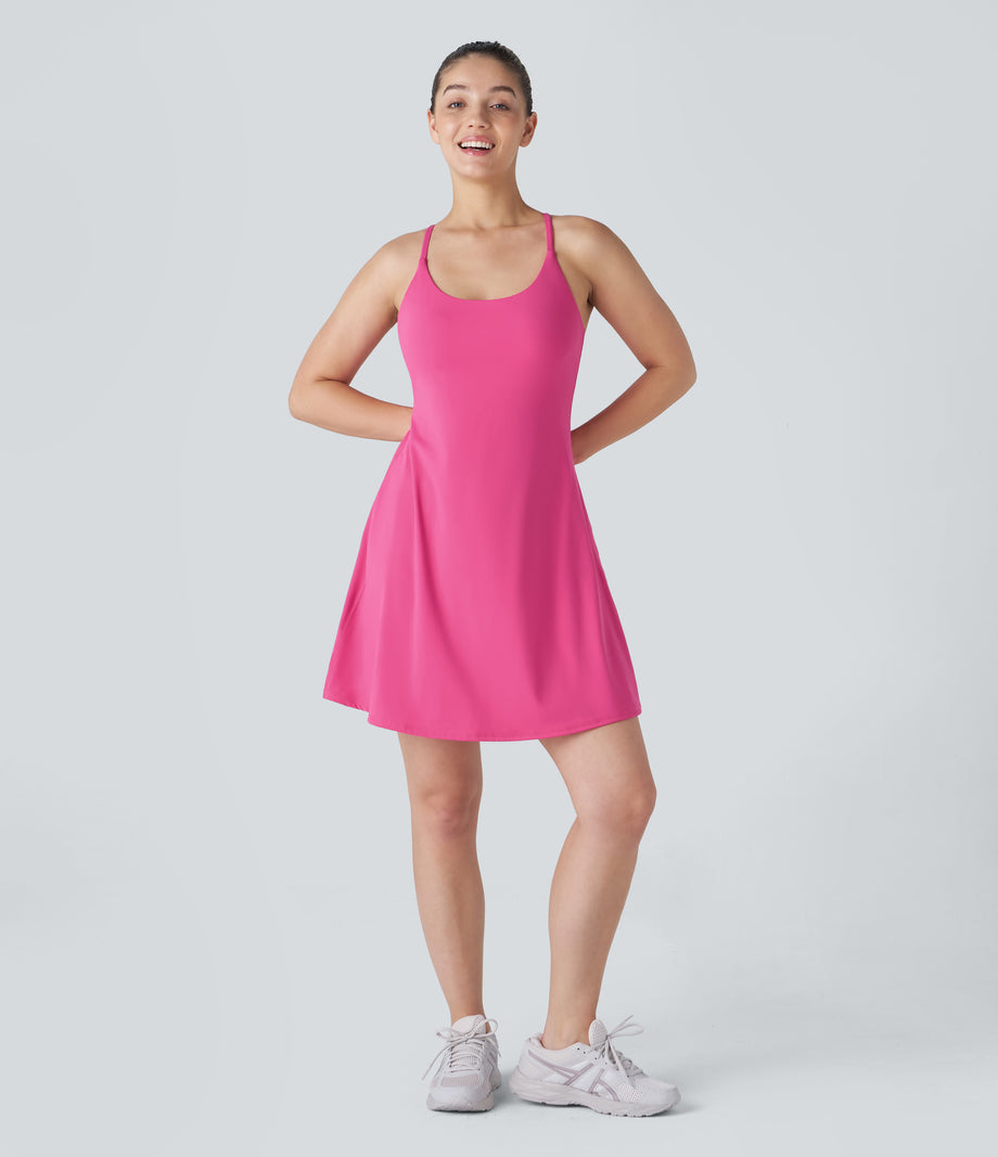 SoftlyZero™ Plush Backless Active Dress-Longer Length-Easy Peezy Edition - Fuchsia Purple