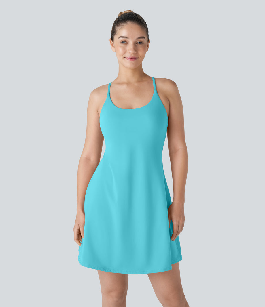 SoftlyZero™ Plush Backless Active Dress-Longer Length-Easy Peezy Edition - Baroque Blue