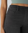 Halara Flex™ High Waisted Pockets Straight Leg Washed Casual Jeans - Deep Ink Black Denim