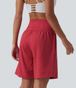 SoftlyZero™ Airy Super High Waisted 2-in-1 Cool Touch Yoga Shorts 9" with Pockets - Winterberry