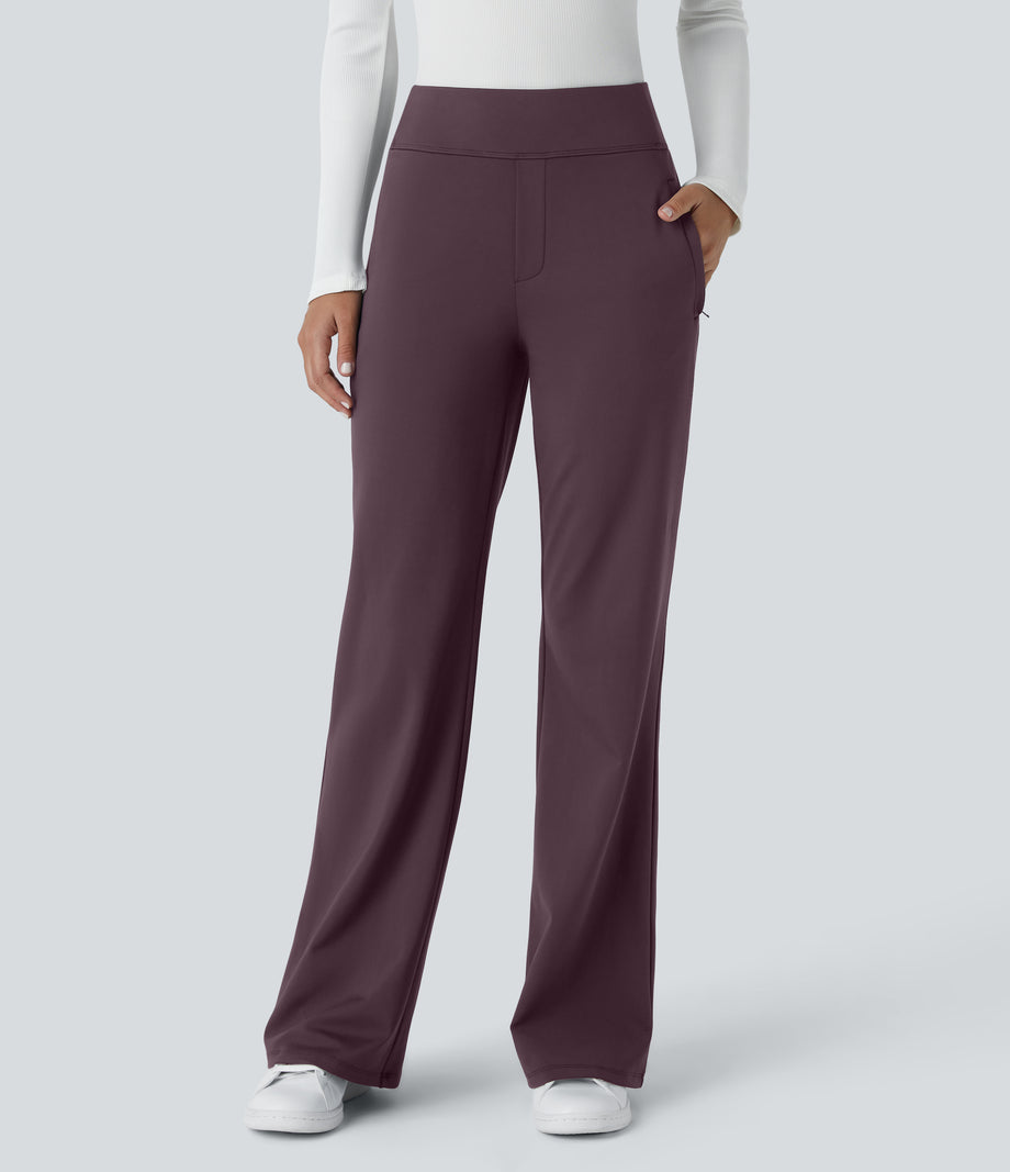Halara Flex™ DayStretch Mid Rise Side Zipper Pocket Work Flare Pants - Dusky Evening purple