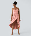Breezeful™ High Low 2-Piece Pocket Flowy Midi Quick Dry Casual Dress - Blossom