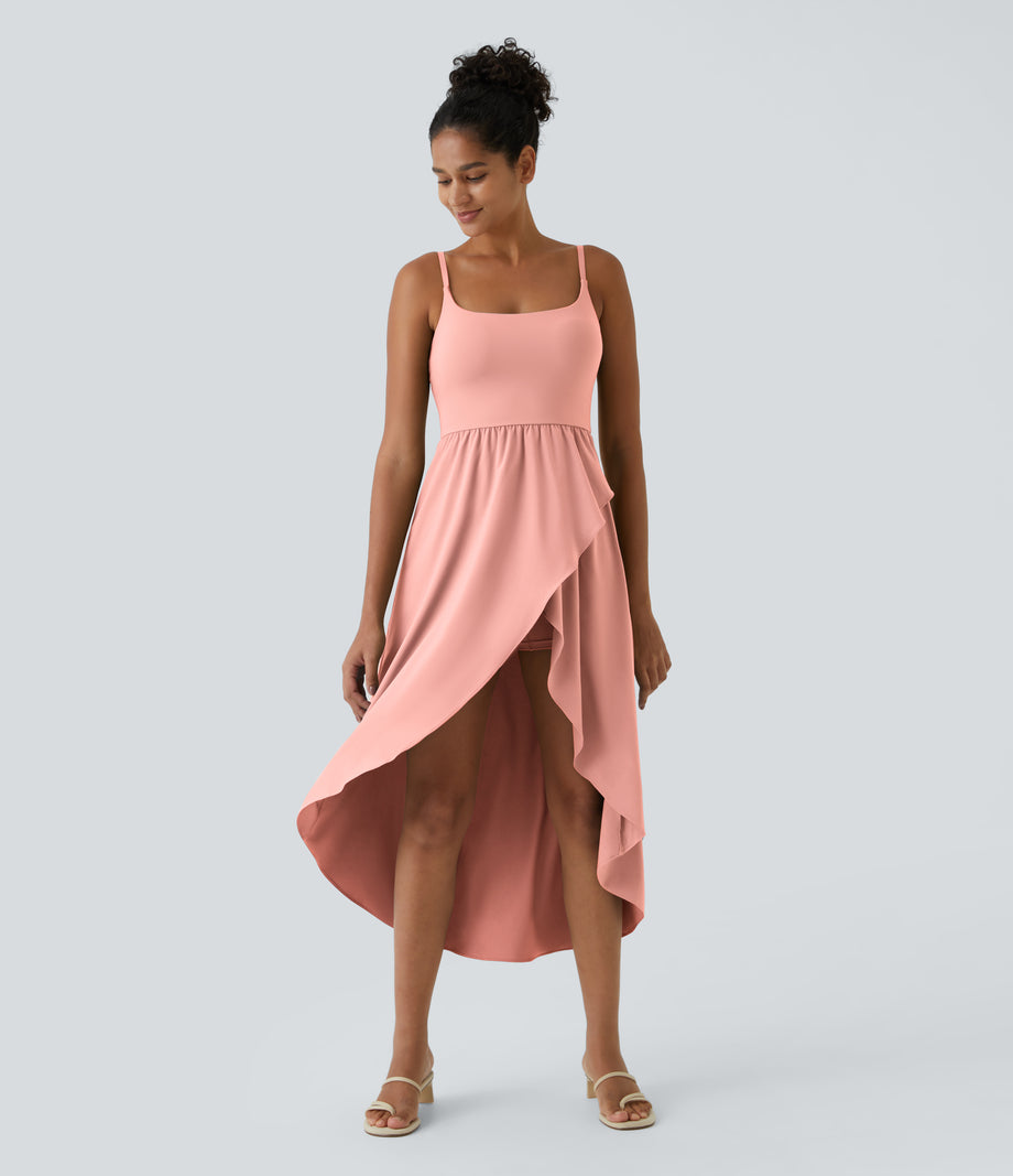 Breezeful™ High Low 2-Piece Pocket Flowy Midi Quick Dry Casual Dress - Blossom