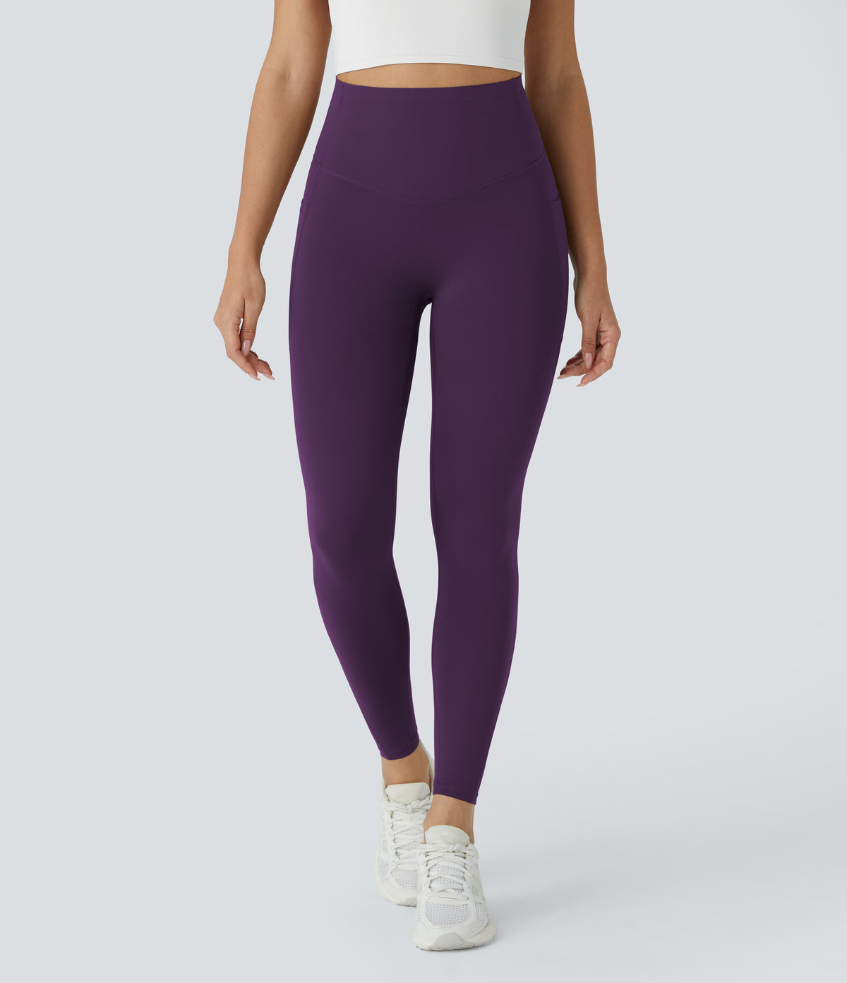 Halara UltraSculpt™ High Waisted Butt Lifting Tummy Control Pocket Shaping Workout Leggings - Blackberry Cordial