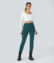 DayStretch High Waisted Zipper Pockets Solid Skinny Cargo Pants - Atlantic Deep