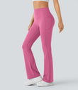 Halara UltraSculpt™ High Waisted Scrunch Butt Lifting Tummy Control Pocket Shaping Yoga Bootcut Leggings - Pink Power