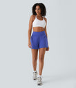 SoftlyZero™ Airy Super High Waisted 2-in-1  Cool Touch Yoga Shorts 5'' with Pockets-Longer Length - Aster Blue