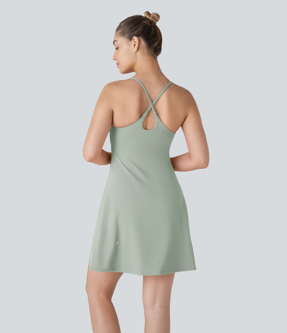 SoftlyZero™ Plush Backless Active Dress-Longer Length-Easy Peezy Edition - Sea Foam