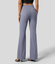 Halara Flex™ High Waisted Back Side Pocket Slight Flare Work Pants - Cement Gray