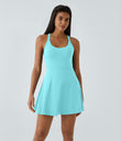 SoftlyZero™ Airy Backless Twisted Flare Low Support Dance Active Dress-Longer Length-Easy Peezy Edition A-D Cups - Loka Blue