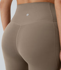 Halara UltraSculpt™ High Waisted Tummy Control Pocket Shaping Training Capri Leggings - Dawn Brown