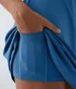 SoftlyZero™ Plush Double Straps 2-Piece Pocket Slip Dance Active Dress A-D Cups - Gloomy Blue