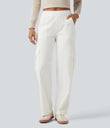 Halara Flex™ Mid Rise Pockets Straight Leg Casual Cargo Jeans - White Wood Denim