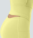 SoftlyZero™ Airy Backless Twisted Flare Low Support Dance Active Dress-Longer Length-Easy Peezy Edition A-D Cups - Yellow Pear