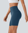 Halara UltraSculpt™ High Waisted Scrunch Butt Lifting Tummy Control Side Pocket Shaping Workout Biker Shorts 7'' - Majolica Blue