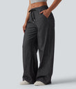 Halara Flex™ Low Rise Drawstring Wide Leg Sparkle Casual Sweatpants Jeans with Pockets - Phantom Denim