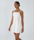 SoftlyZero™ Plush Double Straps 2-Piece Pocket Slip Dance Active Dress A-D Cups - White