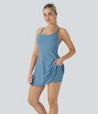 SoftlyZero™ Plush Backless Active Dress - Warm Mid Blue