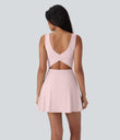 SoftlyZero™ Airy U Neck 2-in-1 Pocket Mini Cool Touch Dance Active Dress-Easy Peezy - Primrose Pink