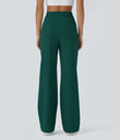 DayStretch High Waisted Pockets Straight Leg Casual Pants - Rain Forest
