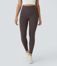 Halara UltraSculpt™ High Waisted Butt Lifting Tummy Control Pocket Shaping Workout Leggings - Hazelnut Black