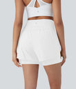 SoftlyZero™ Airy Super High Waisted 2-in-1 Cool Touch Yoga Shorts 5'' with Pockets - White