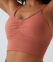 OneForm Seamless Flow Low Support Ruched Double Straps Sports Bra A-D Cups - Salmon