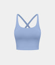 Crisscross Backless Built-in Bra Cropped Running Tank Top A-D Cups - Serenity