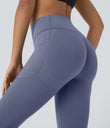 Halara UltraSculpt™ High Waisted Scrunch Butt Lifting Tummy Control Pocket Shaping Capri Training Leggings - Silent Blue