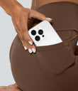 SoftlyZero™ Crossover Pocket Plain Leggings-UPF50+ - Soft Silt