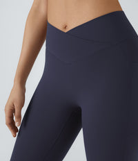 Patitoff™ 2.0 Pet Hair Resistant High Waisted Crossover Side Pocket Yoga Leggings - Mountain Blue