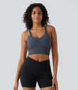 OneForm Seamless Flow Low Support Ruched Double Straps Sports Bra A-D Cups - Spellbound