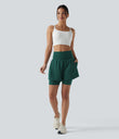SoftlyZero™ Airy Super High Waisted 2-in-1 Cool Touch Yoga Shorts 7'' with Pockets - Forest Biome